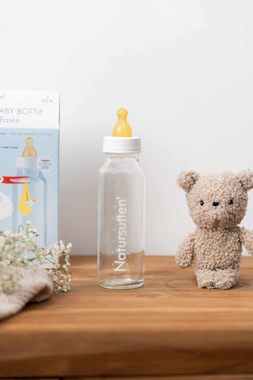 Natursutten - Set van twee glazen drinkflessen