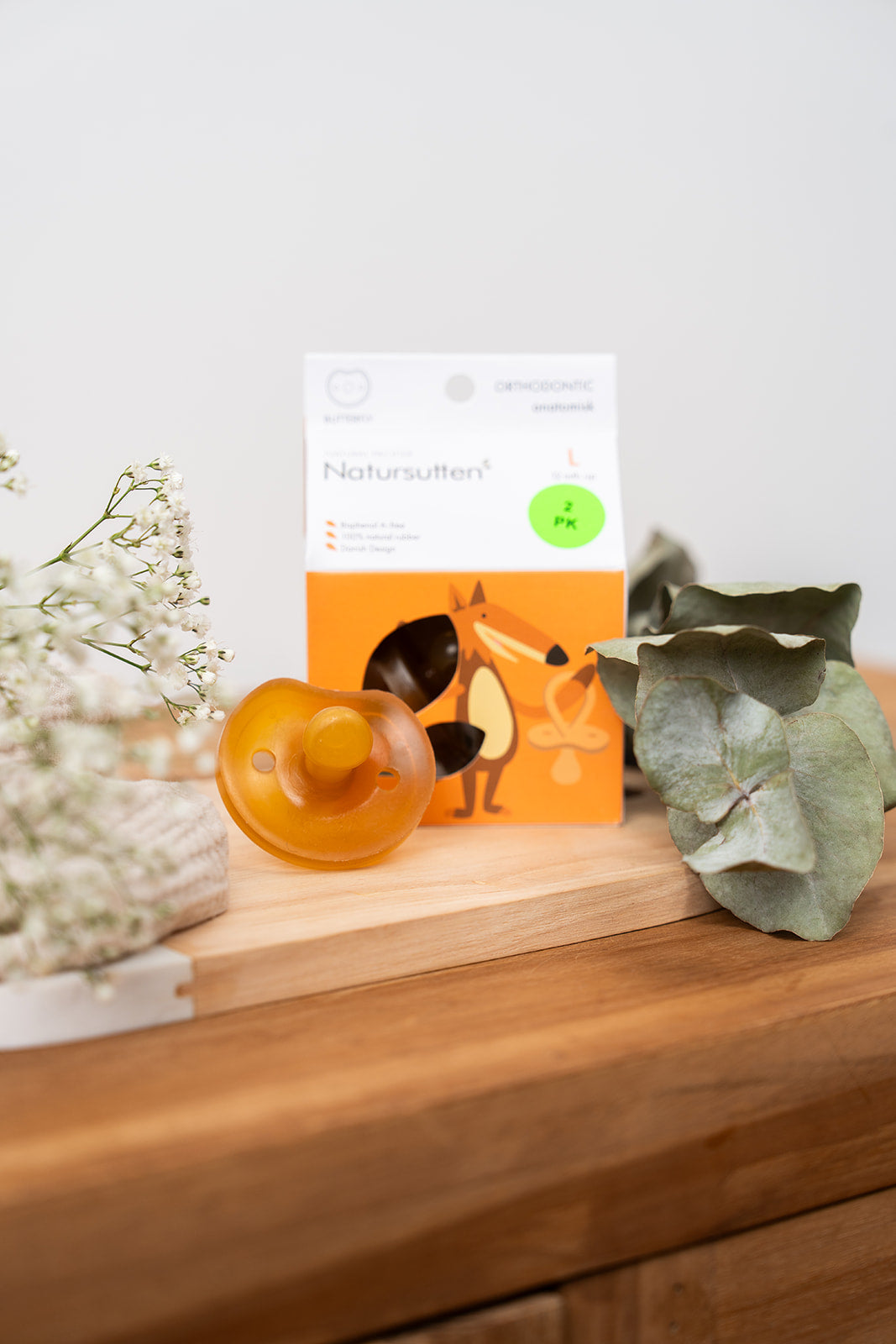 Natursutten set van 2 fopspenen Vlinder